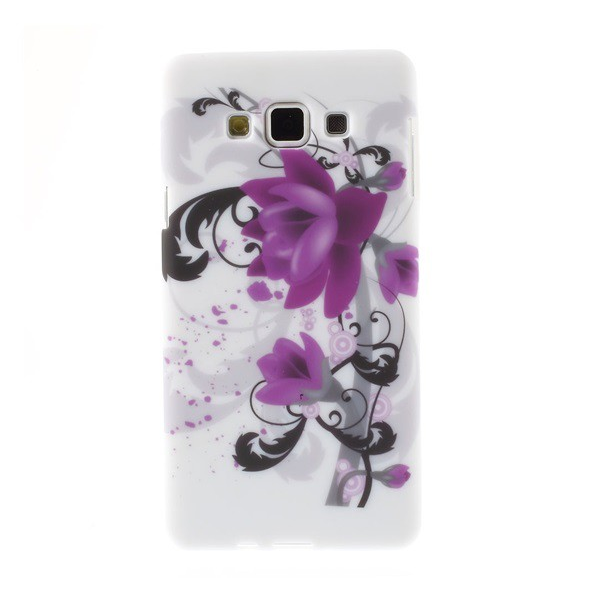 Szilikon telefonvédő (lótuszvirág minta) FEHÉR [Samsung Galaxy A7 (2015) SM-A700F] (5996457529452)