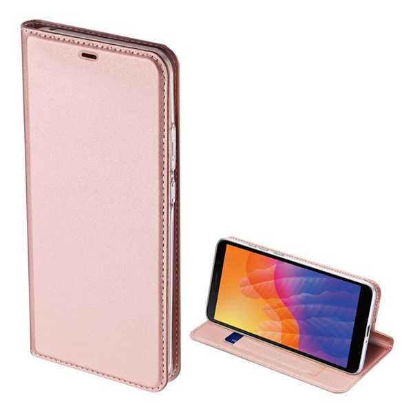 DUX DUCIS SKIN PRO tok álló, bőr hatású (FLIP, oldalra nyíló, bankkártya tartó, asztali tartó funkció) ROZÉARANY [Honor 9S] (5996457960965)