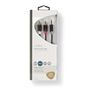 Nedis CABW22200AT10 JACK - RCA kábel 1m (3,5 mm-es jack apa - 2xRCA apa)