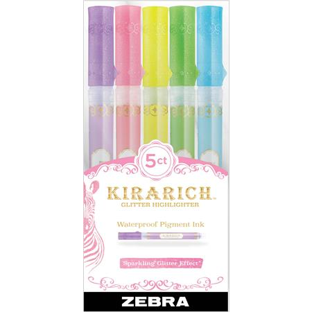 Zebra Szövegkiemelő készlet, 3,5 mm, vágott hegy,  "Kirarich", 5 különböző szín (TZ51210)