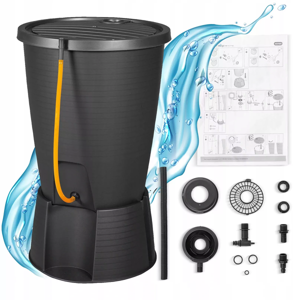 Curver Indigo Water Butt Műanyag Esővíz Tároló - 220 L, Tömlővel, Grafit