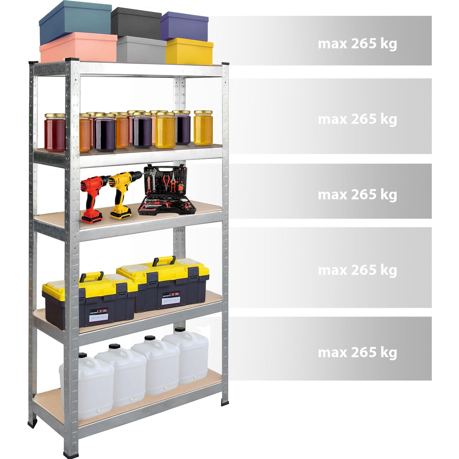 Fém Tároló Állvány 180 x 90 x 40 Humberg 4846 (4846)