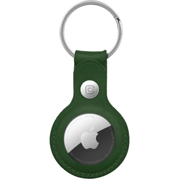 Crong Brelok Crong Leather Case with Key Ring Apple AirTag (zielony)