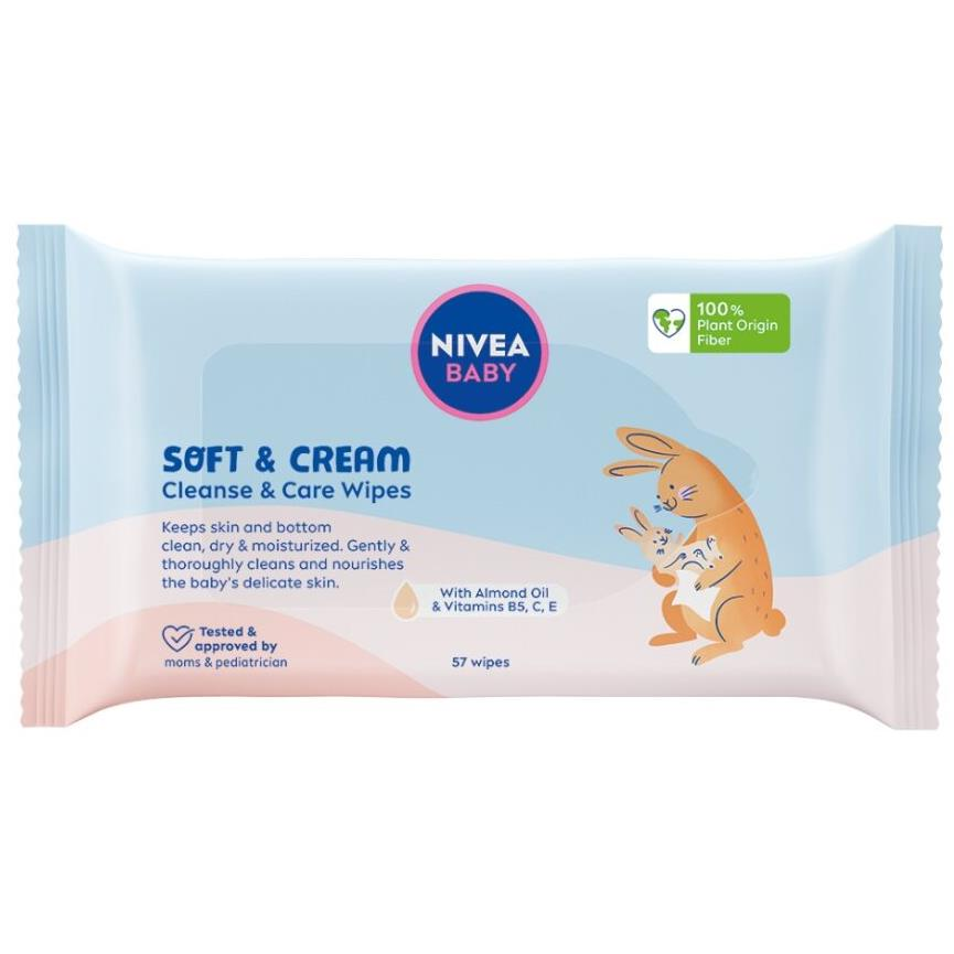 NIVEA Baby Wipes Soft & Cream 57 ks (9005800374406)