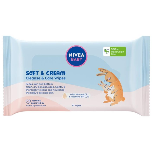 NIVEA Baby Wipes Soft &amp; Cream 57 ks