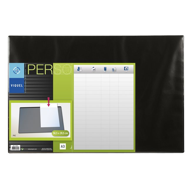 Viquel Könyökalátét víztiszta zsebbel Fekete (139305-05)