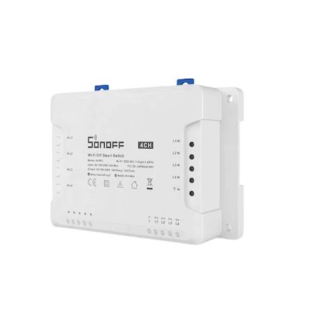 Реле Sonoff 4CHR3, Smart, Wireless, 4 канала, Съвместимост с Alexa/Google Home