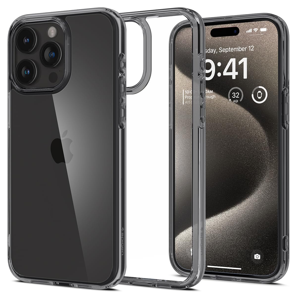 Spigen Ultra Hybrid Apple iPhone 15 Pro Max Tok - Átlátszó/Fekete (ACS06575)