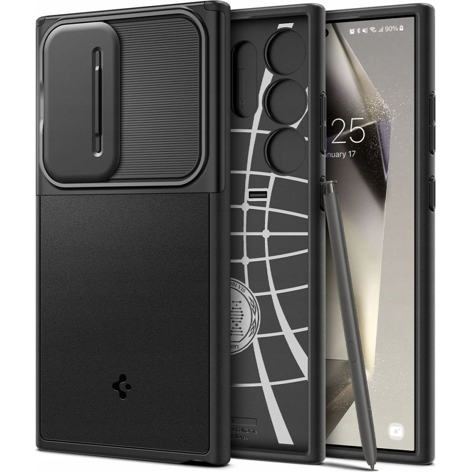 Spigen Optik Armor Samsung Galaxy S25 Ultra Telefon tok - Fekete (SPN16592)