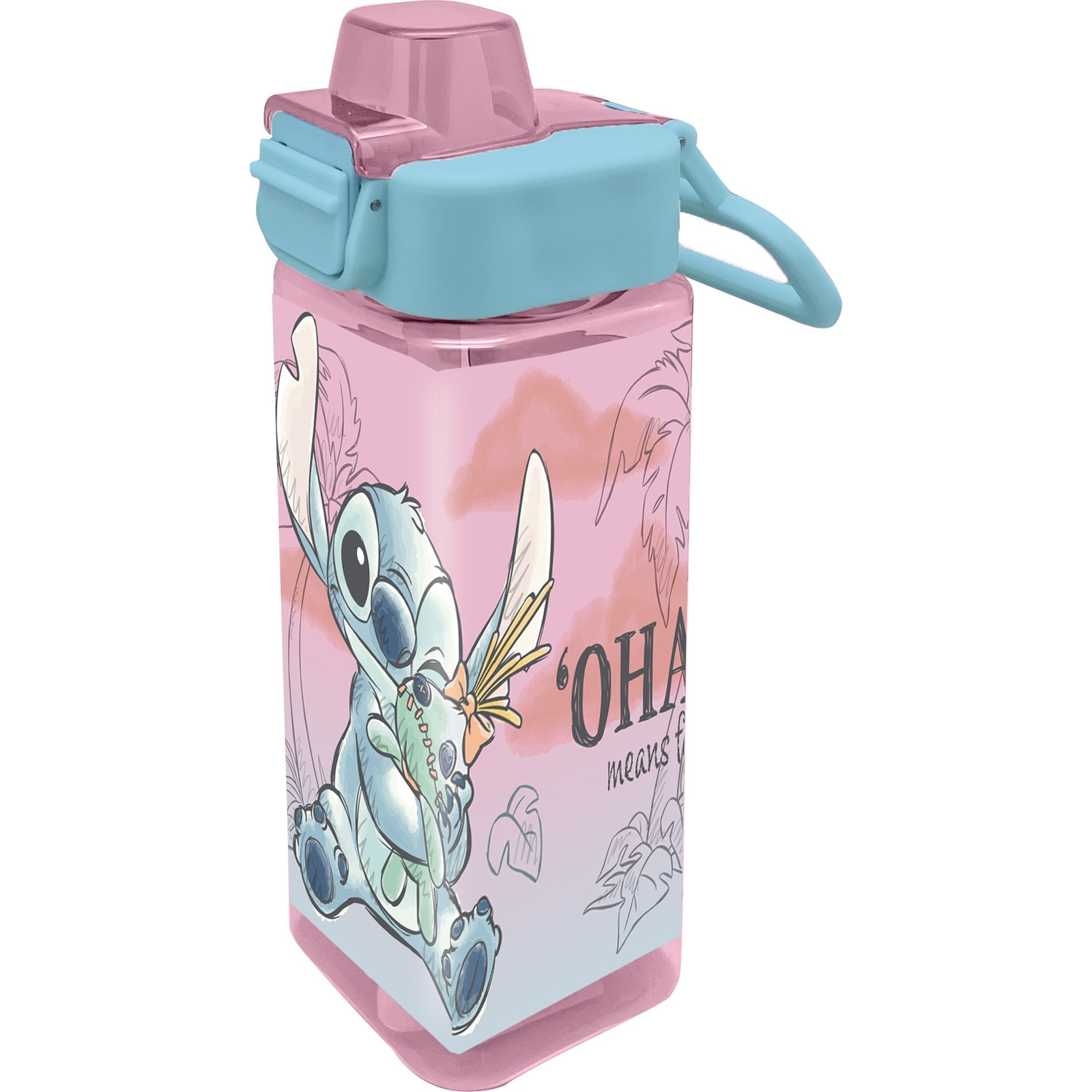 Kids Licensing Lilo és Stitch Műanyag Szögletes Gyerek Kulacs 500 ml - Mintás (843402)