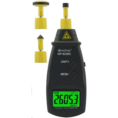 HOLDPEAK 9236C Digitális mechanikai és lézeres optikai fordulatszám mérő (114826) (114826)