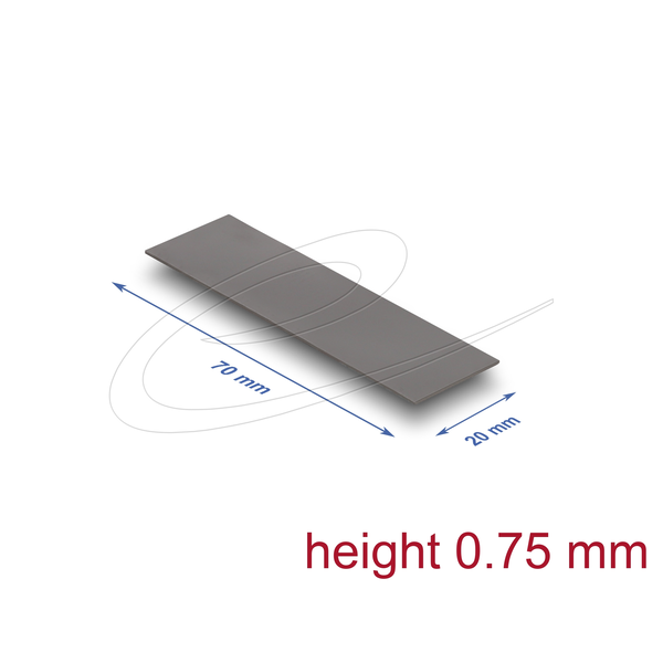 DELOCK Wärmeleitpad 70x20x0,75mm für M.2 Module 3,2 W/mK