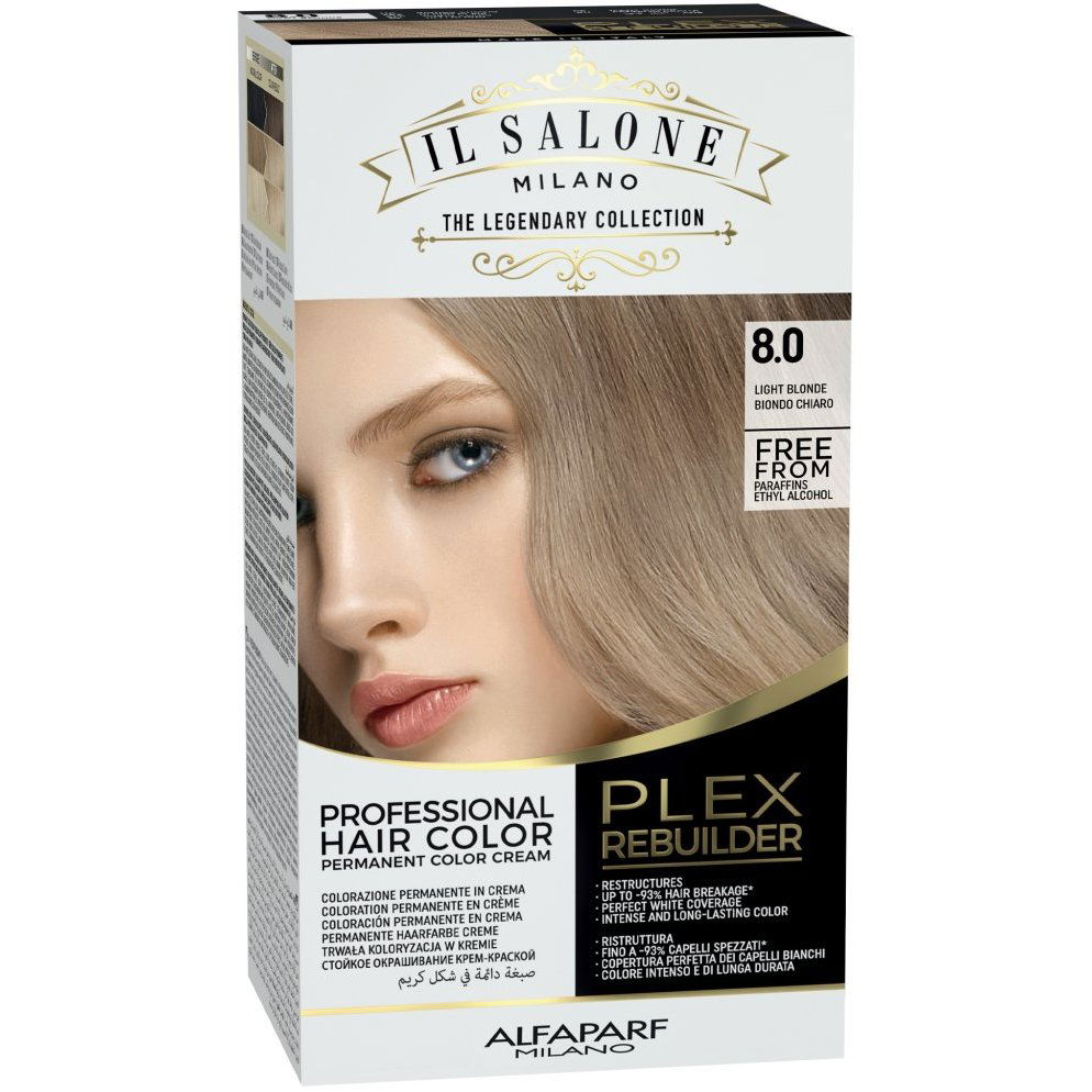 ALFAPARF MILANO Plex Rebuilder Hair Color Kit 8.0 Világosszőke (8022297130866)