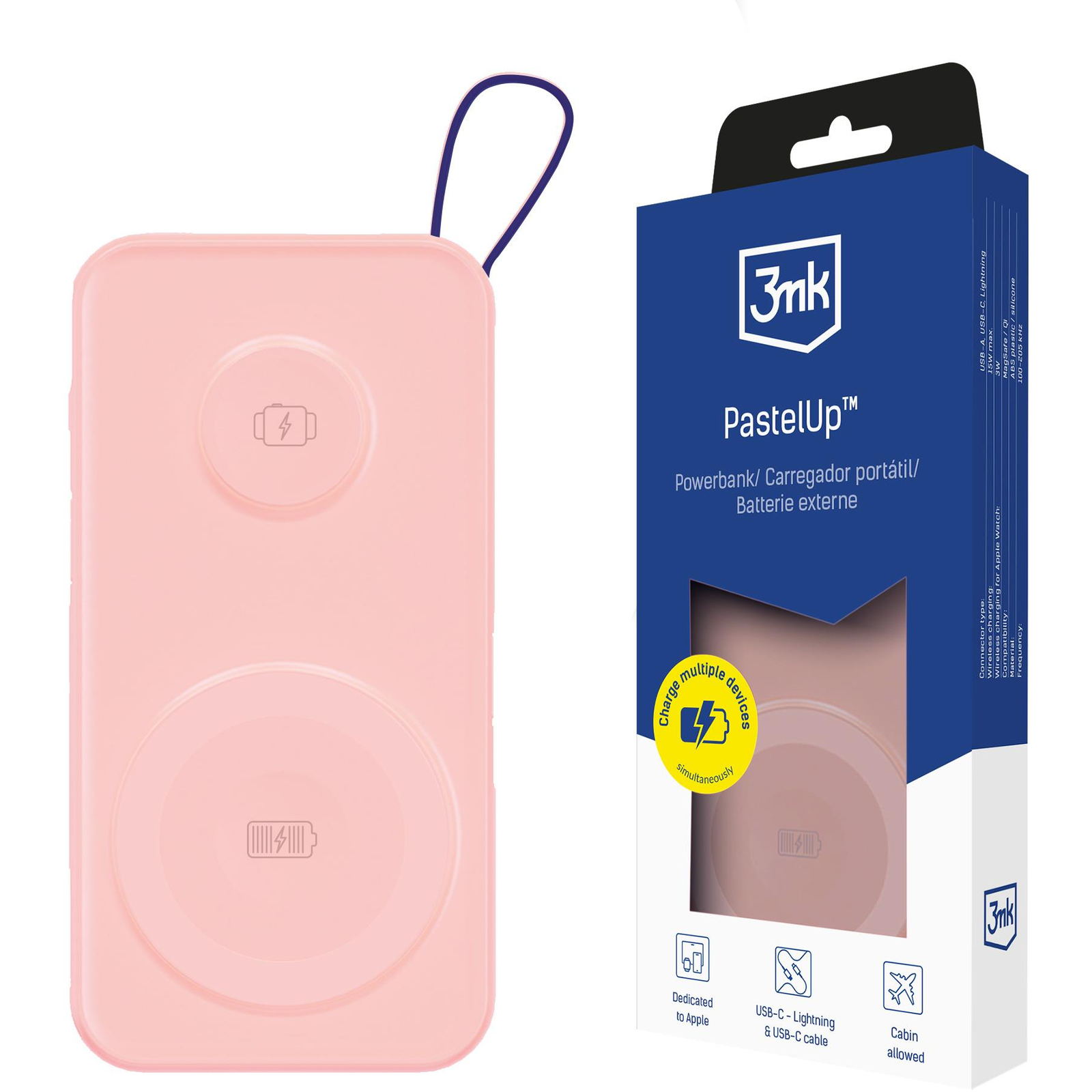 3MK PastelUp 10.000mAh 22.5W rózsaszín (5903108583213)