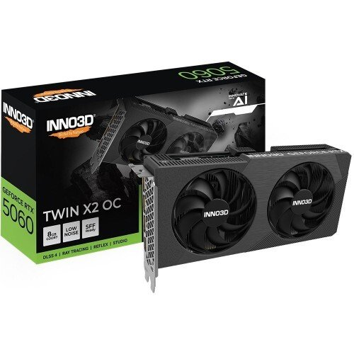 INNO3D N50602-08D7X-195071N RTX 5060 Twin X2 OC, ATX, 8GB, GDDR7, 128-bit, 3840 SP, 448 GB/s, 550W