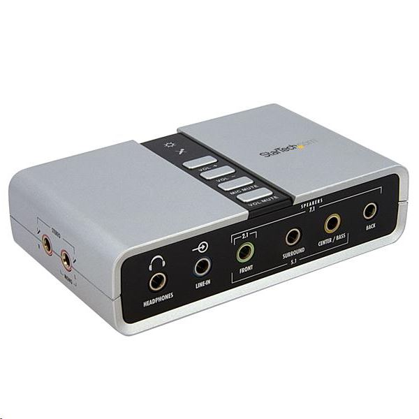 StarTech.com 7.1 USB külső hangkártya ezüst (ICUSBAUDIO7D) (ICUSBAUDIO7D)