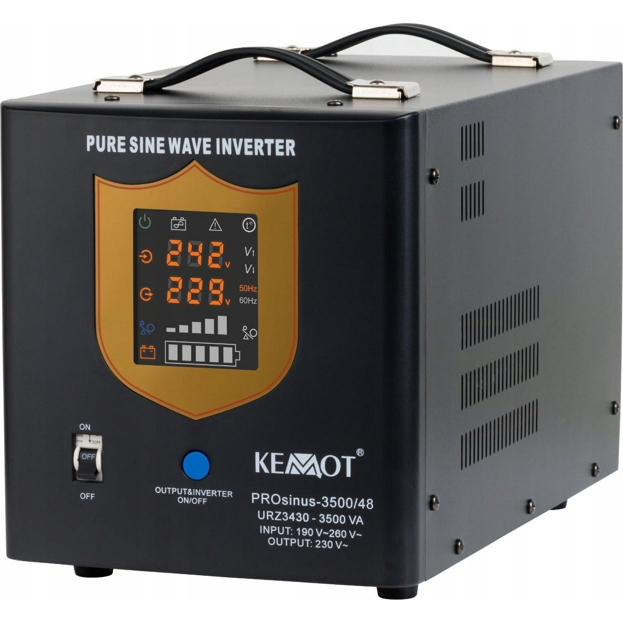 Kemot UPS Prosinus-3500/48 Tiszta Szinusz Hullámú Inverter 48V 230V 3500VA/2400W Töltési Funkcióval (URZ3430)