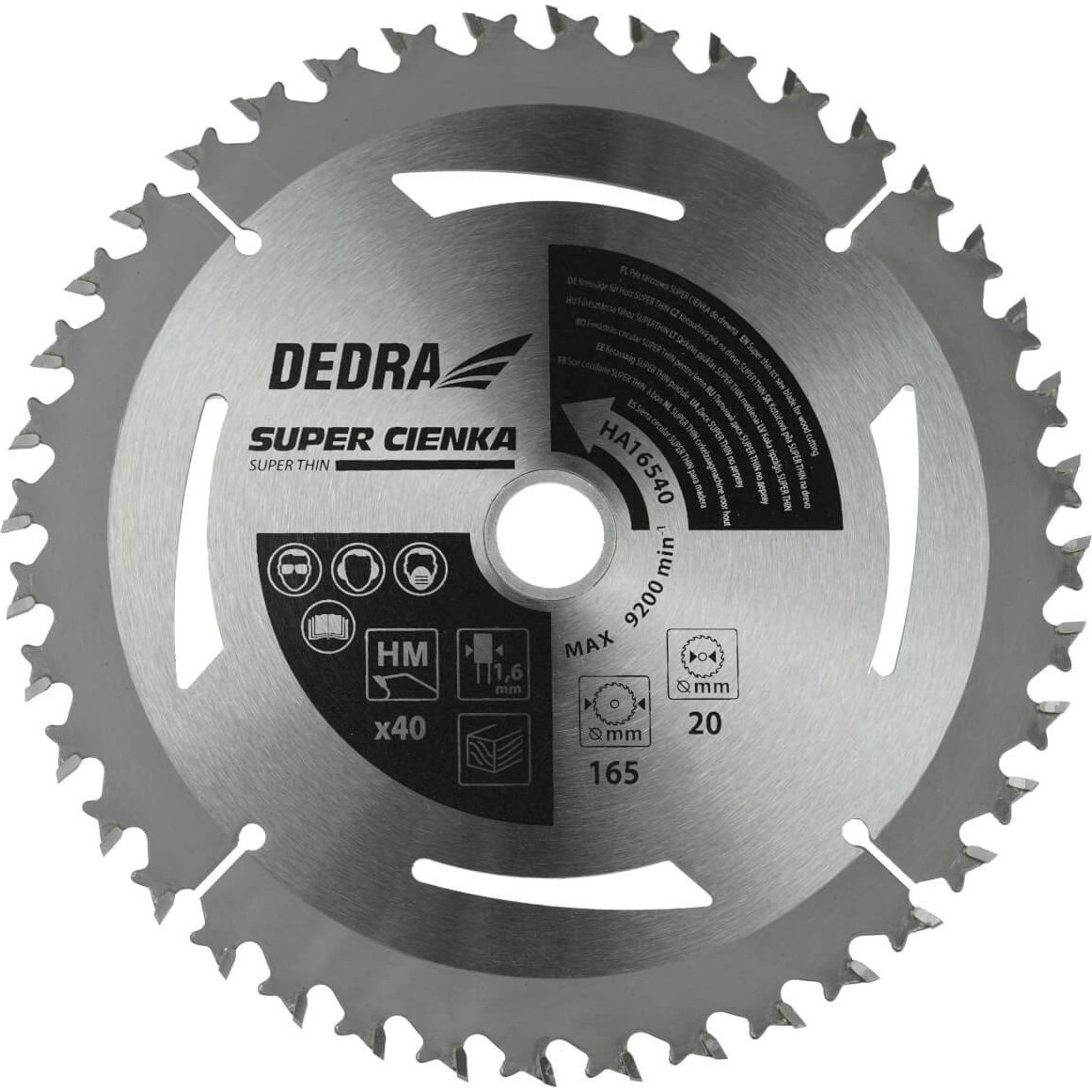 Dedra Körfűrészlap 185x16x1,6 mm Z24 Keményfémlapkás Fához (HA18524E)