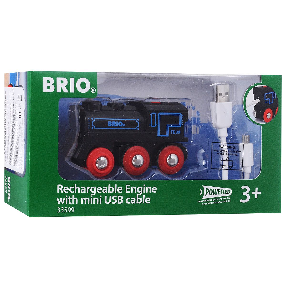 BRIO World Újratölthető gőzmozdony - Fekete (59900)