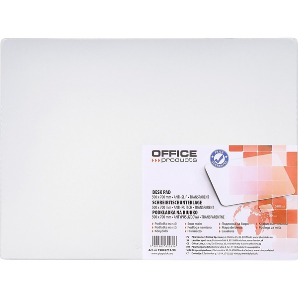 Podkładka Office Products Podkładka na biurko 50x70cm transparentna (19045711-90)