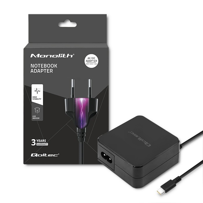 Qoltec 51027 Univerzális Notebook töltő 65W (USB-C) (51027)