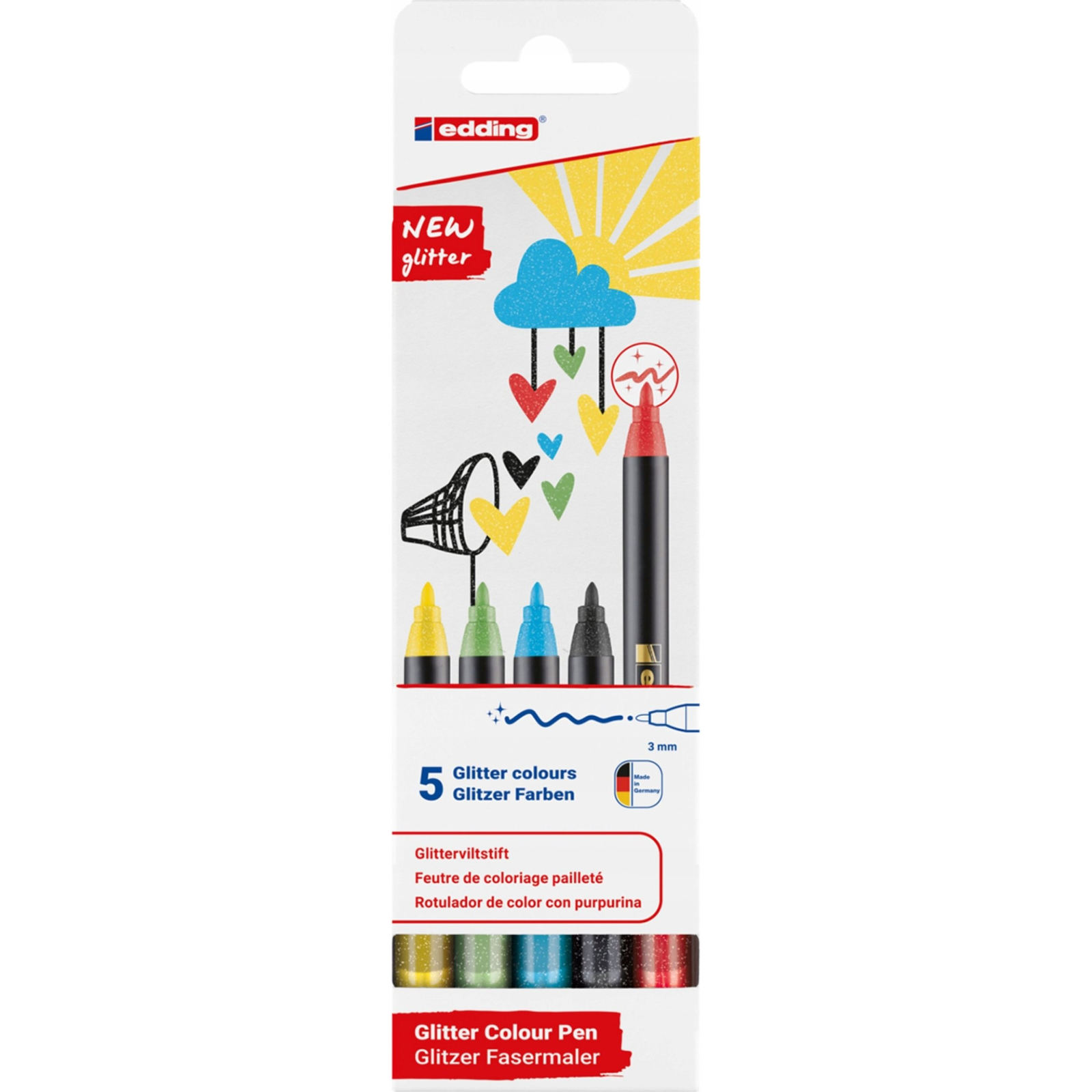 Filctoll EDDING 1200 Csillámos 5 Darabos (ED-1200-5-3)