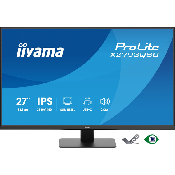iiyama ProLite X2793QSU-B1 Monitor PC 68,6 cm (27") 2560 x 1440 Pixel Quad HD LED Nero