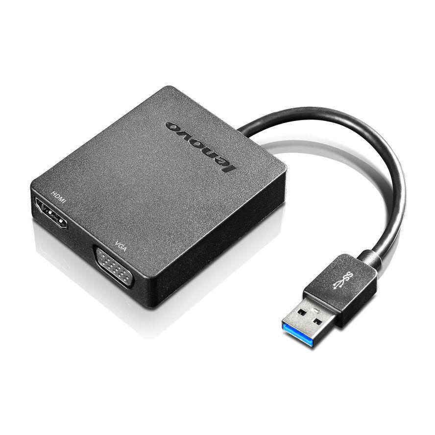 Lenovo Universal USB 3.0 to VGA/HDMI video digitalizáló adapter Fekete (4X90H20061)