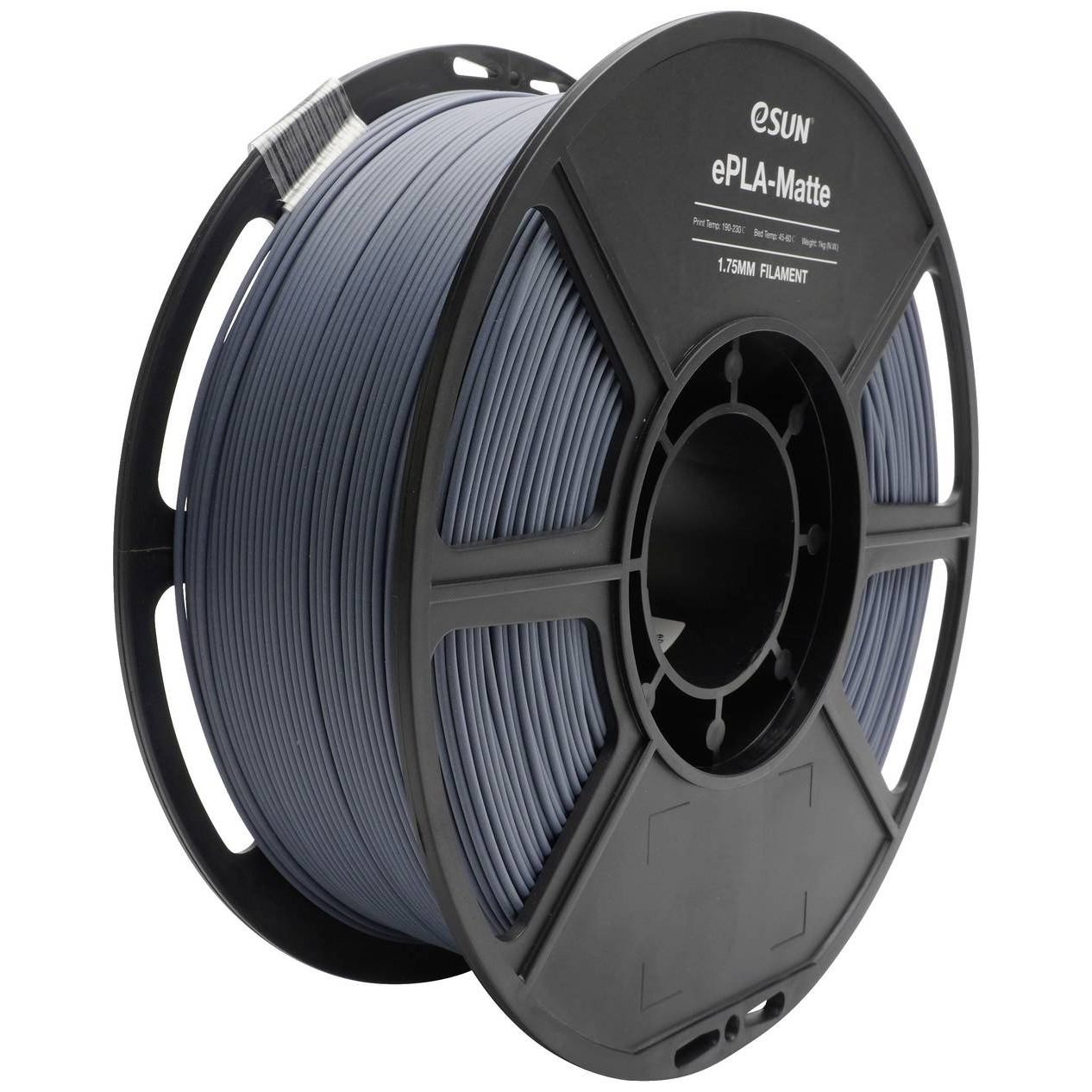 ESUN 3D nyomtatószál PLA matt 1.75 mm 1 kg Szürke (matt) (ePLA-Matte Grey) (ePLA-Matte Grey)