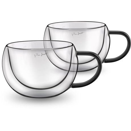 Lamart LT9114 Vaso cappuccino pohárkészlet fekete füllel 270ml, 2db (LT9114)