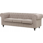 Beliani Sofa 3-osobowa szarobeżowa CHESTERFIELD