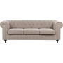 Beliani Sofa 3-osobowa szarobeżowa CHESTERFIELD