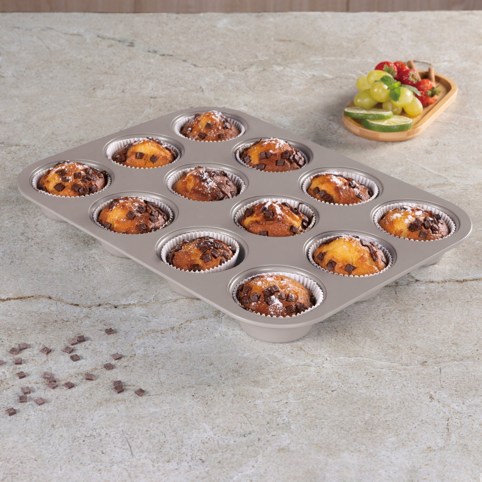BerlingerHaus BH/7947 Taupe Collection 12 Csészés Muffin Sütőforma - Szénacél (BH-7947)