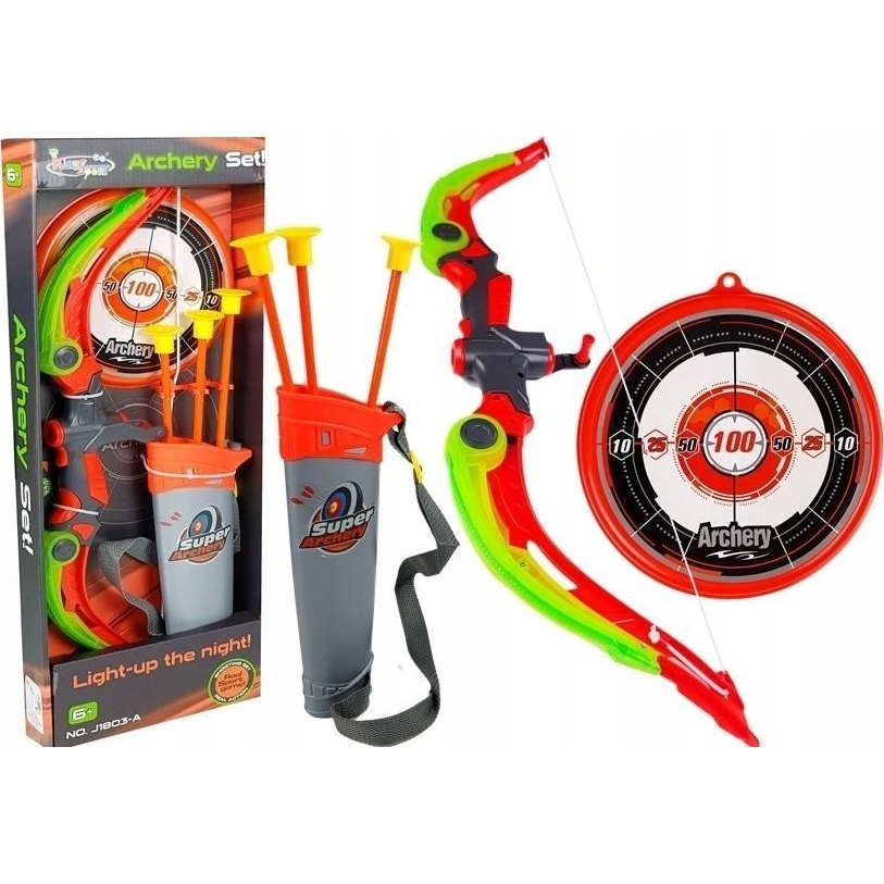 Lean Toys Íj Pajzzsal + 3 Tapadókorongos Nyíl Zöld (5905991032267)
