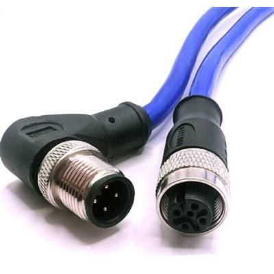 Mueller Electric C4BC81M010 Érzékelő-/működtető összekötő M12 Dugó, hajlított, Alj, egyenes 10 m Pólusszám: 4 1 db (C4BC81M010)