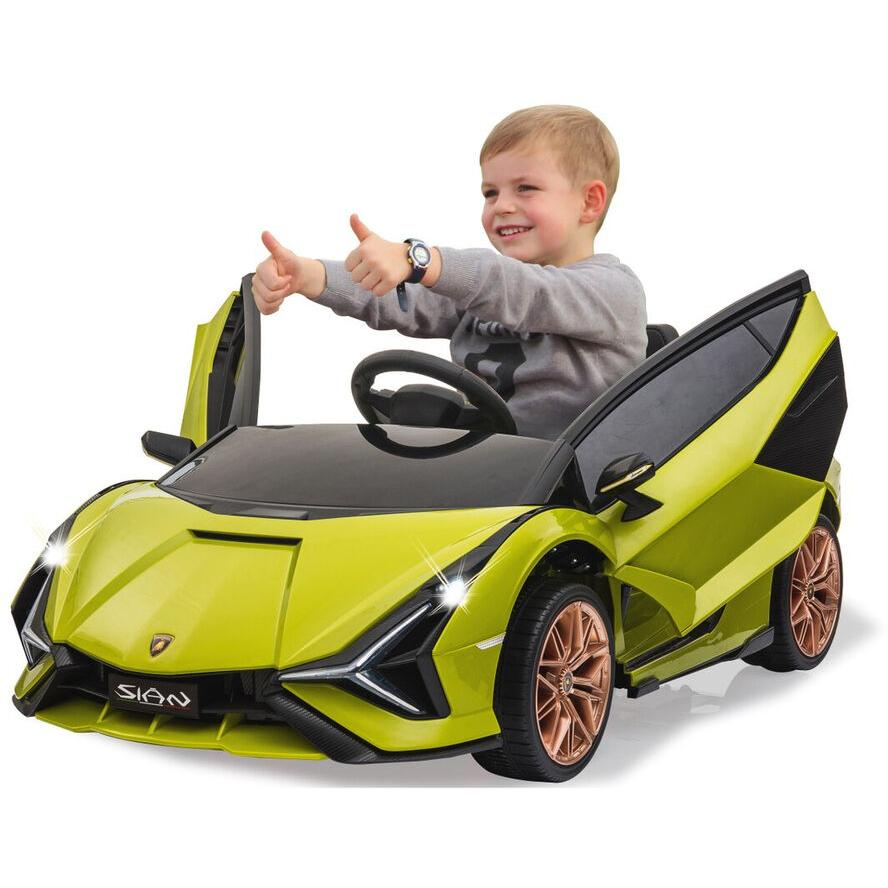 Jamara Lamborghini Sian Zenélő Gyerek Elektromos sportautó LED fénnyel - Zöld (460638)