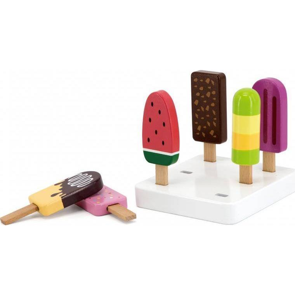 Viga Toys Zestaw Drewnianych Lodów na Patyku ze Stojakiem 6 szt.