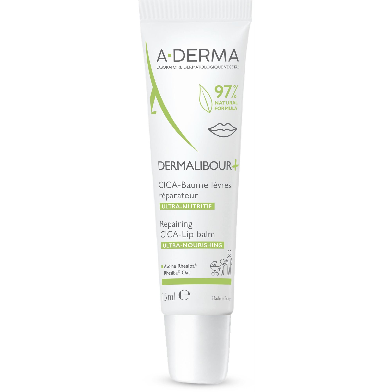 A-DERMA Dermalibour+ Reparatív CICA ajakbalzsam 15 ml (3282770143683)