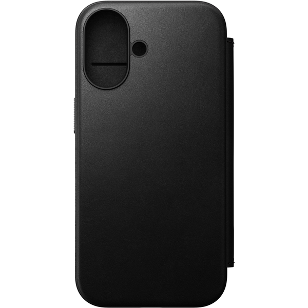 Nomad Modern Leather Folio Black iPhone 16 tok