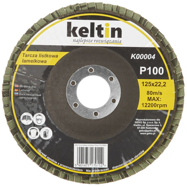 KELTIN Tarcza listkowa lamelkowa 125mm P100 (10/200)