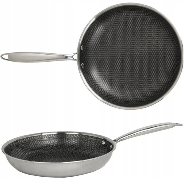 Zilan ZLN9662 Hexachef serpenyő fedővel, 24 cm, 1,4 liter, 3 rétegű, hatszögletű hibrid tapadásmentes belső