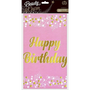 Rózsaszín Happy Birthday B&C Light Pink Fólia Asztalterítő 137x183 cm