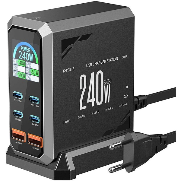 Síťová nabíječka Blitzwolf BW-S31 2xUSB-A, 4xUSB-C, PD, 240W