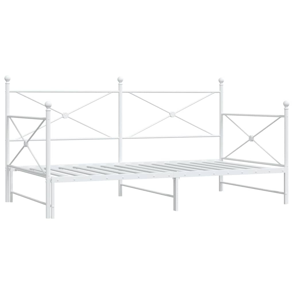 Daybed with Trundle without Mattress White 107x203 cm acél (4104692)