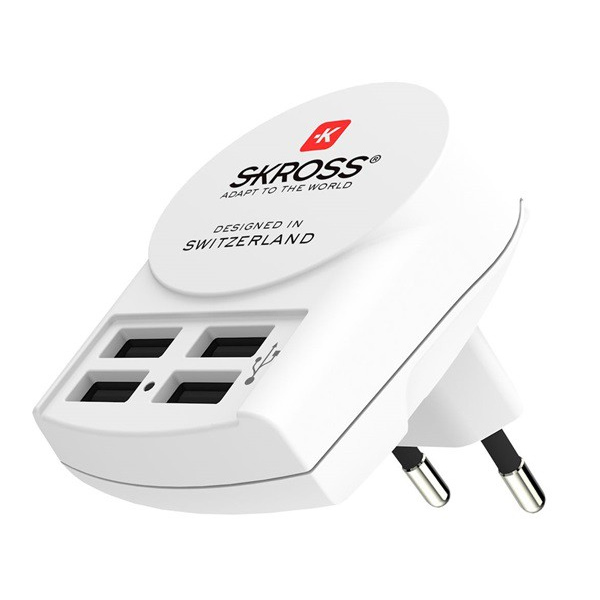 SKROSS hálózati töltő 4 USB aljzat (5V / 4800mA) FEHÉR (1.302422) (1.302422)