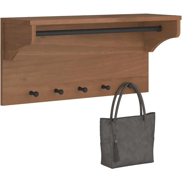 SANDNES tömör fenyőfa falra szerelt kabátállvány 87x30x42 cm