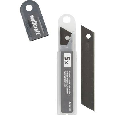 Cuchillas Separables "pro Sharp" Con 8 Segmentos En Negro Y En Caja De Almacenamiento, 5 Unidades, 18 Mm.
