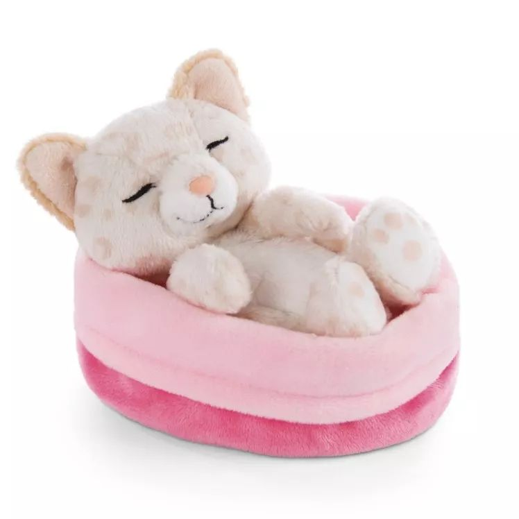 Nici Alcó Leopárdmintás plüsscica kosárban 12 cm (47892)