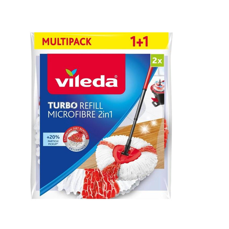 Vileda Turbo Felmosófej - Fehér/Piros (166142)