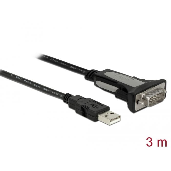 Delock USB 2.0 - 1 x soros RS-232 adapter 3 m (65962) (DL65962)